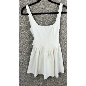 Altard State Dress Womens XS Ivory Sundress Bow Back Scoop Back Square Neck